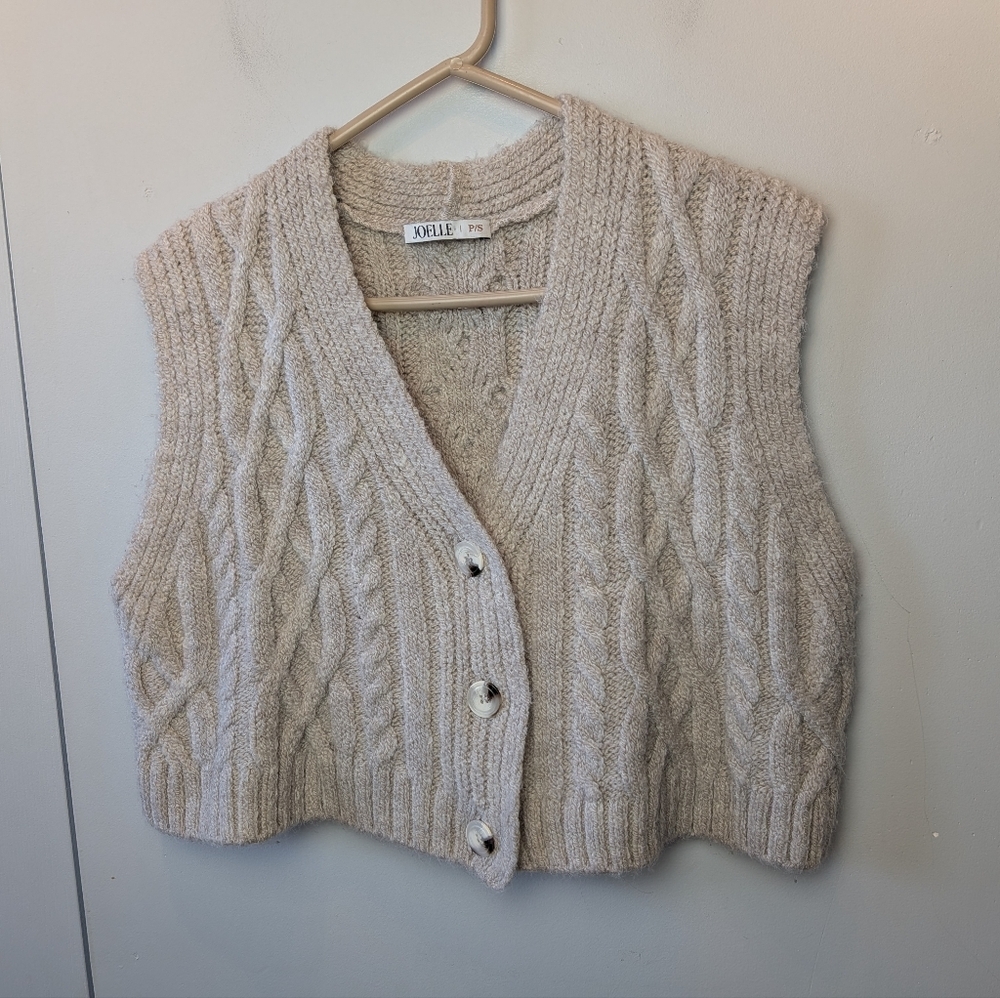 Joëlle Collection Cardigan Women Size Small Crop Super Soft Button Closure